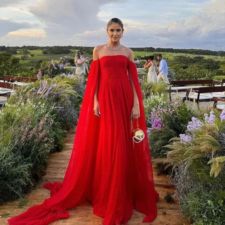 Weitese Dress Prom Dress Stores Red Off Shoulder A-Line Long Formal Prom Dress Evening Gown Party Dress Formal Women's Dresses