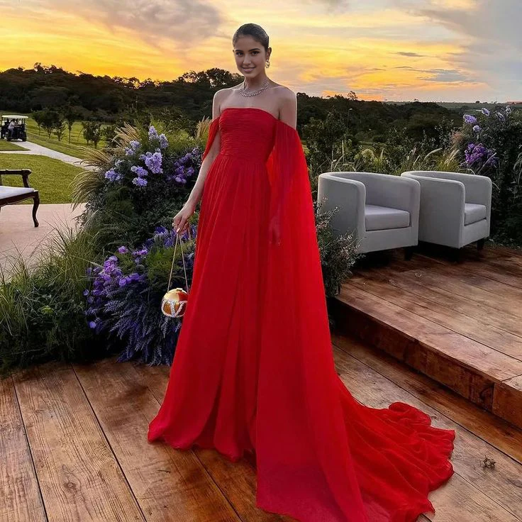 Weitese Dress Prom Dress Stores Red Off Shoulder A-Line Long Formal Prom Dress Evening Gown Party Dress Formal Women's Dresses