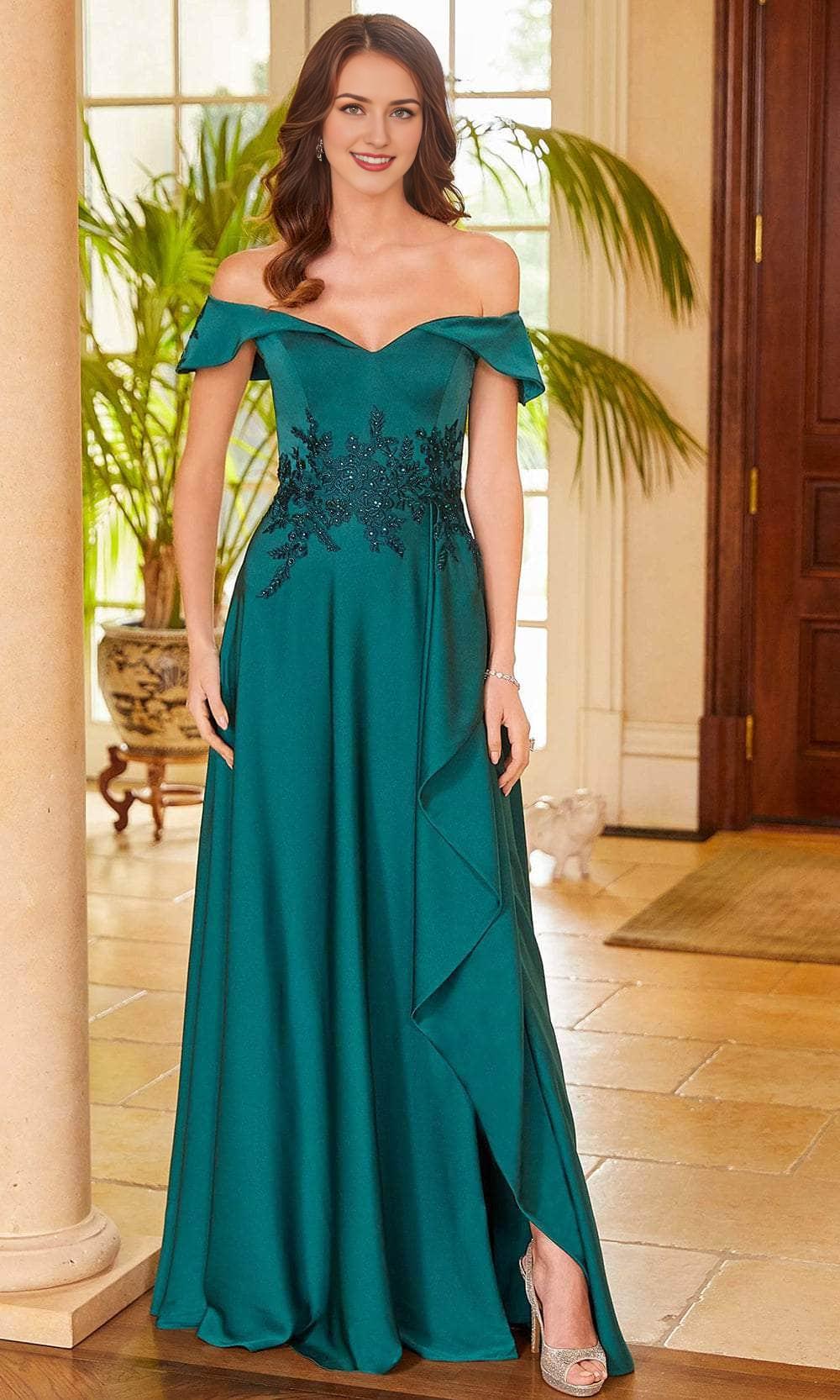 Formal Wear Dresses/ A-line Off-Shoulder Beaded Lace Appliques Long Evening Dress/ Evening Dresses For Women ﻿