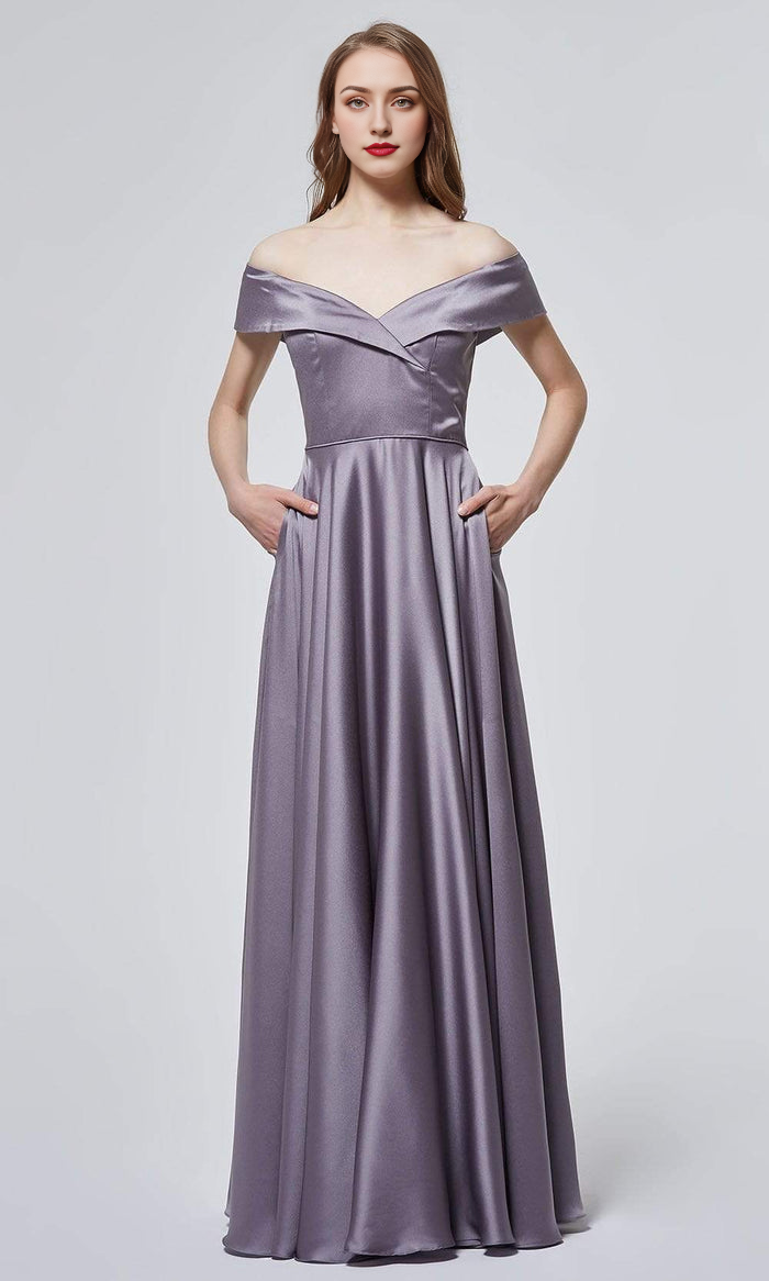 Formal Wear Dresses/ A-line Sweetheart Off Shoulder Minimalist Floor Length Evening Dress/ Evening Dresses For Women