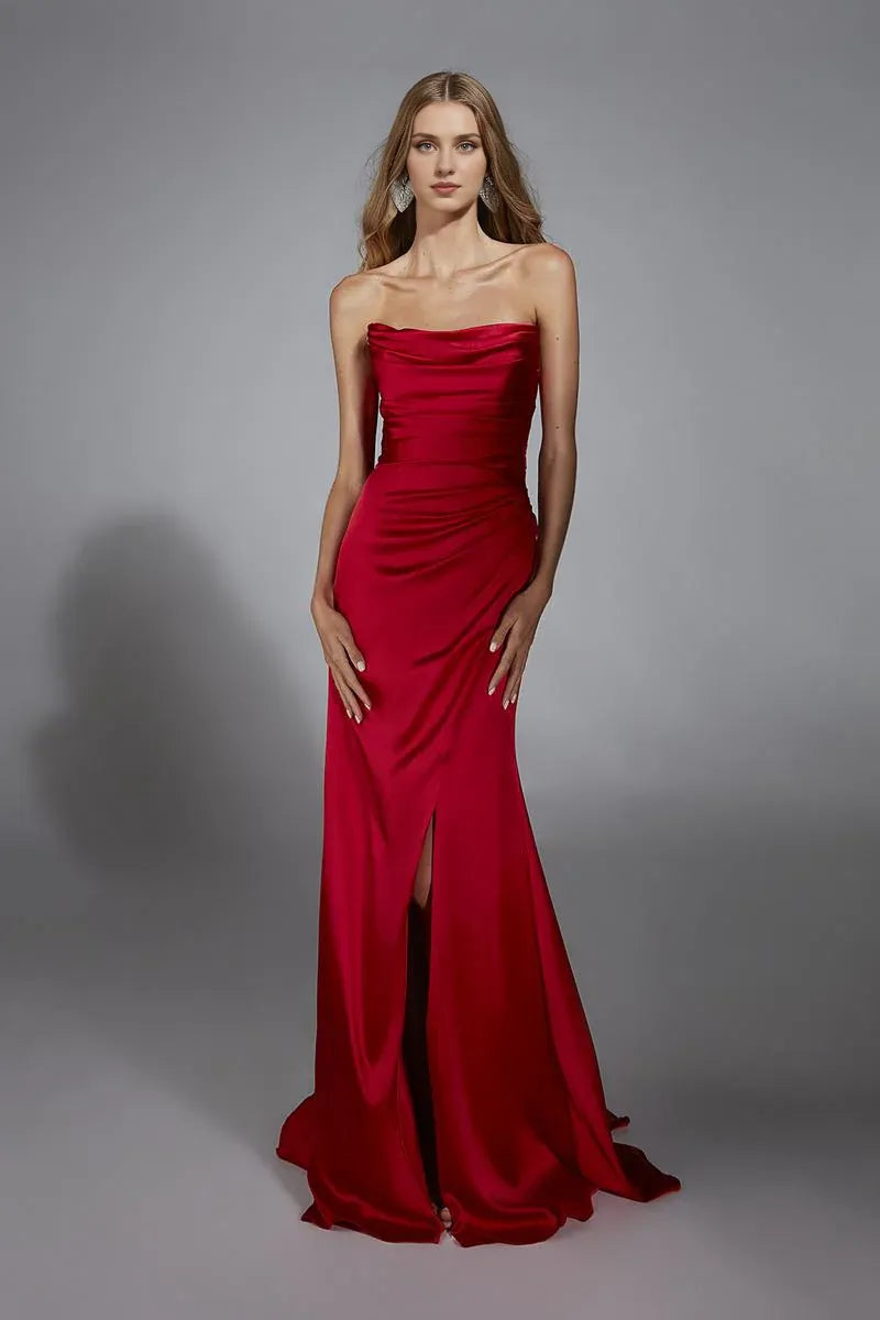 Formal Wear Dresses Any Holiday Occasion Sleeveless Off Shoulder Floor Length With Sexy Slit Prom Dress Prom Dresses Stores