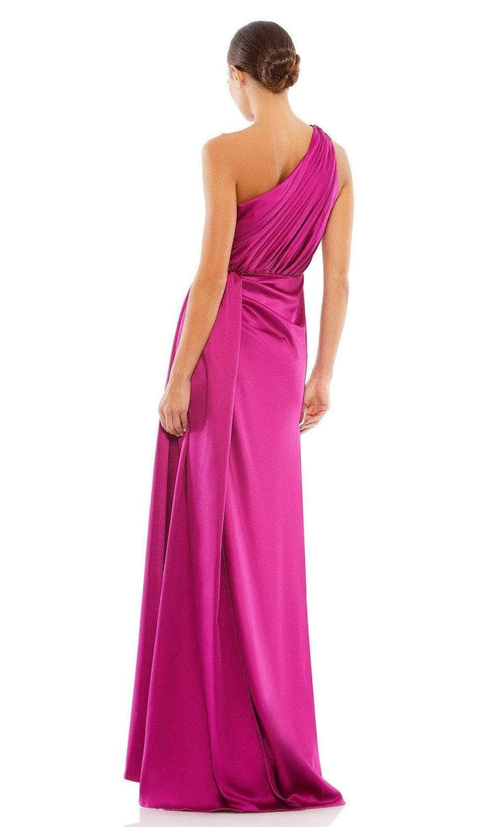 Formal Wear Dresses/ Asymmetrical Neck Sheath Mid-Open Back High Slit Evening Dress/ Evening Dresses For Women