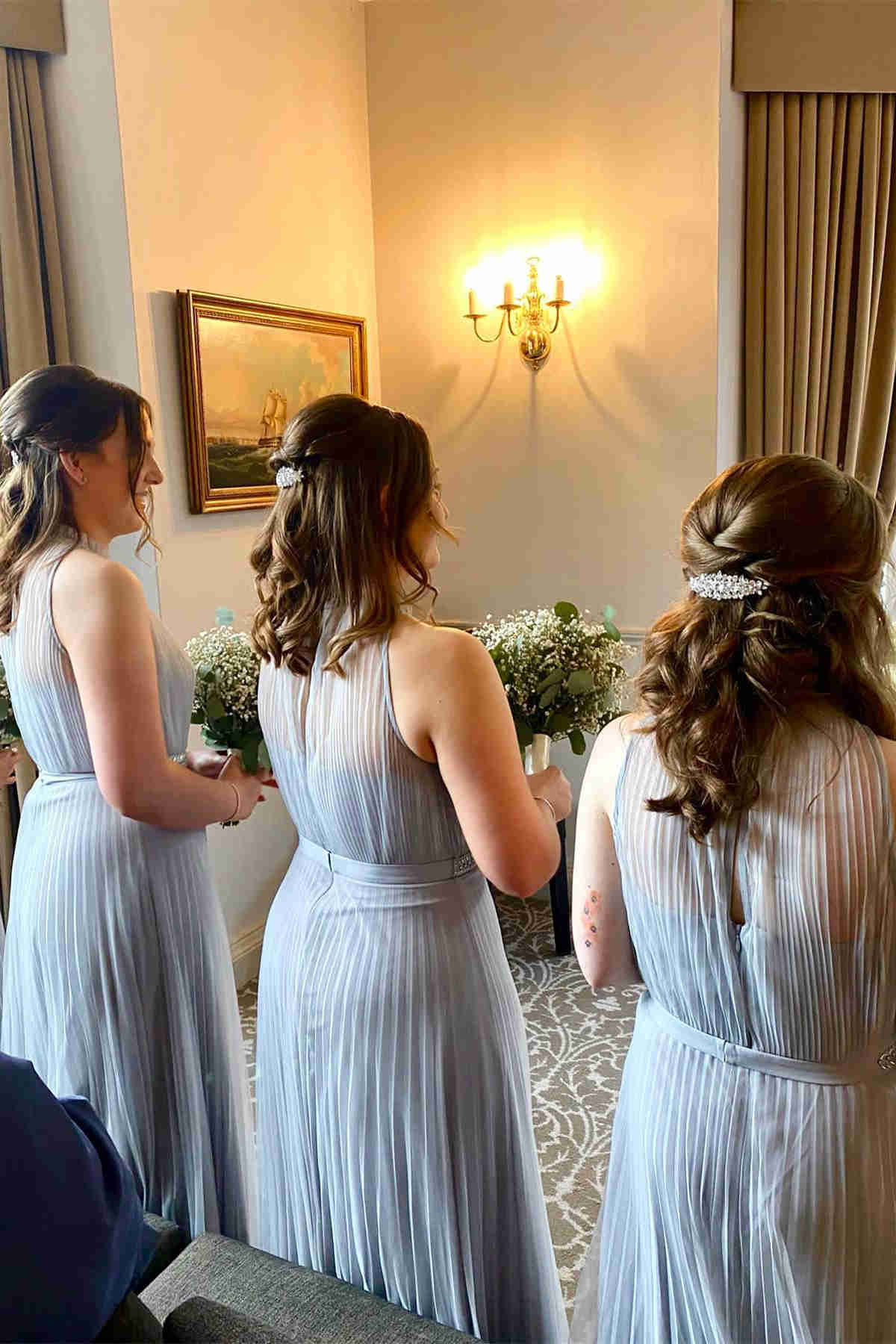 Formal Wear Dresses/Crew Neck Light Dusty Purple Tulle Long Bridesmaid Dress