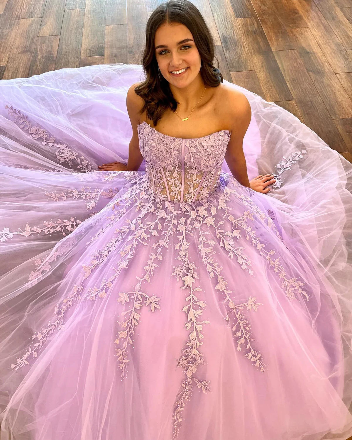 Formal Wear Dresses Strapless Sleeveless Light Blue Lace Appliques Long Formal Dress Prom Dress Stores With Prom Dresses