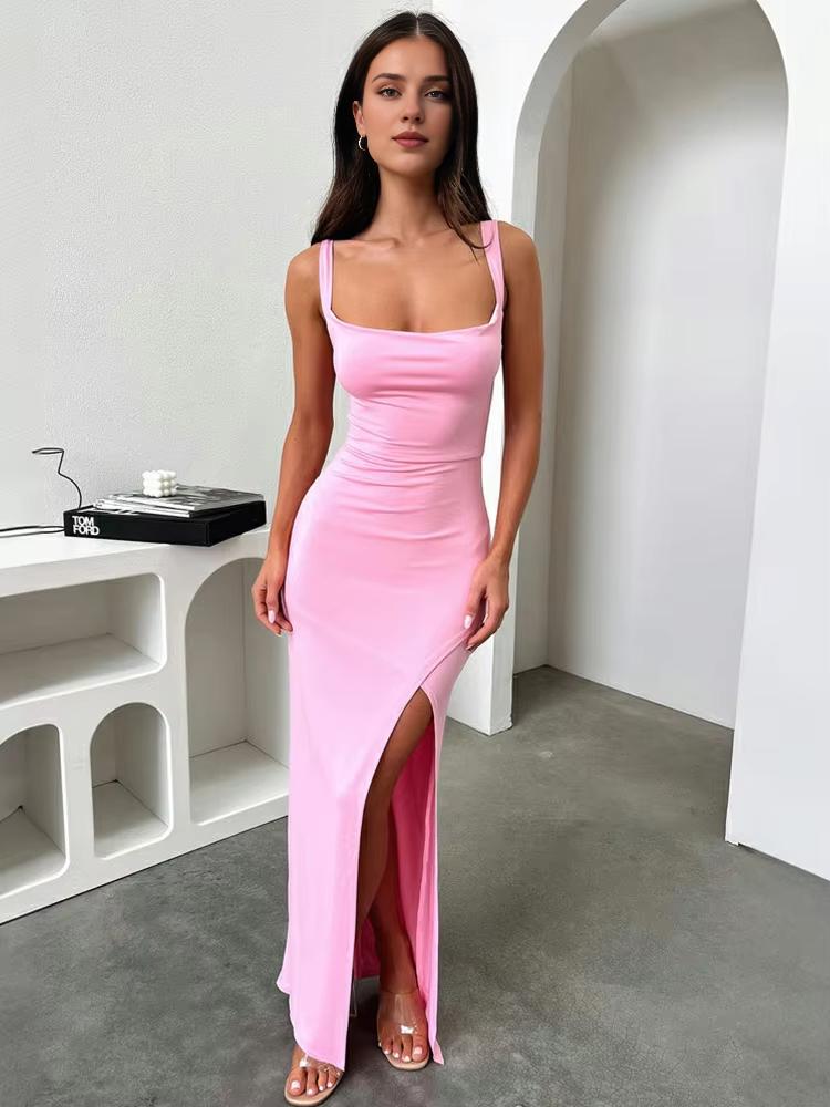 Formal Wear Dresses/Women's Sleeveless Bodycon Long Dress Sexy High Slit Elegant Evening Party Dress Backless/Prom Dresses Stores