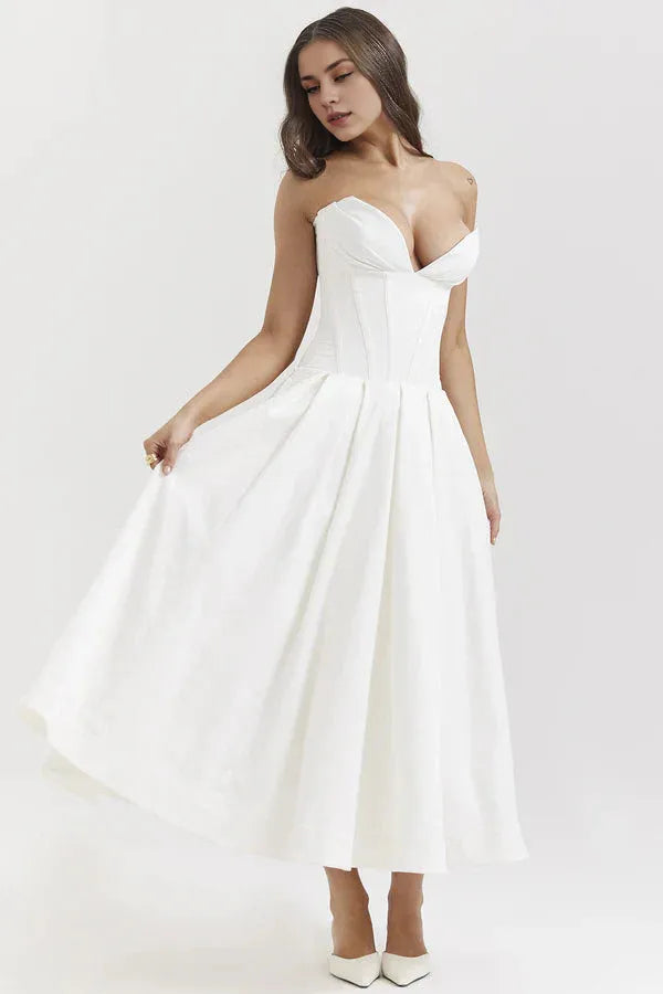 Formal Wear Dresses Womens Sexy Strapless Cocktail Dress Pleated Low Cut Maxi Prom Dresses Sexy Evening Dresses Prom Dresses Stores