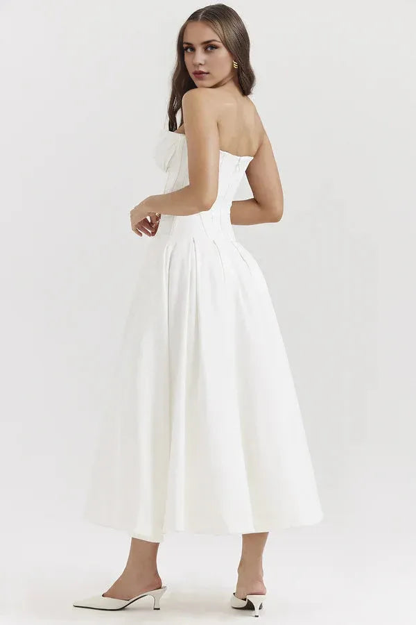 Formal Wear Dresses Womens Sexy Strapless Cocktail Dress Pleated Low Cut Maxi Prom Dresses Sexy Evening Dresses Prom Dresses Stores