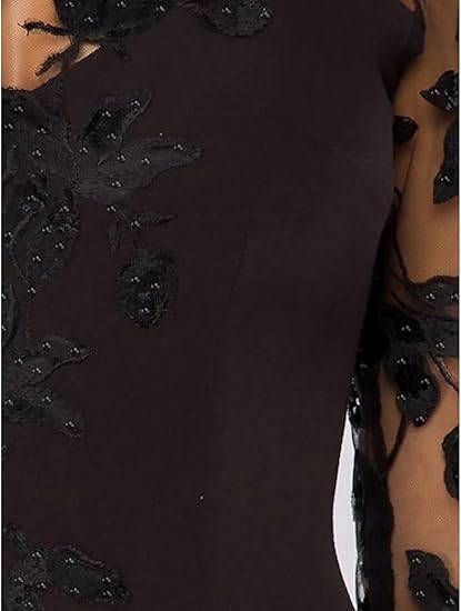 Weitese Dress Formal Women's Dresses A-Line Elegant Wedding Guest Dress Court Train Jewel Neck 34 Sleeve Evening Dress with Beading Slit Appliques Party dress Prom Dress Stores