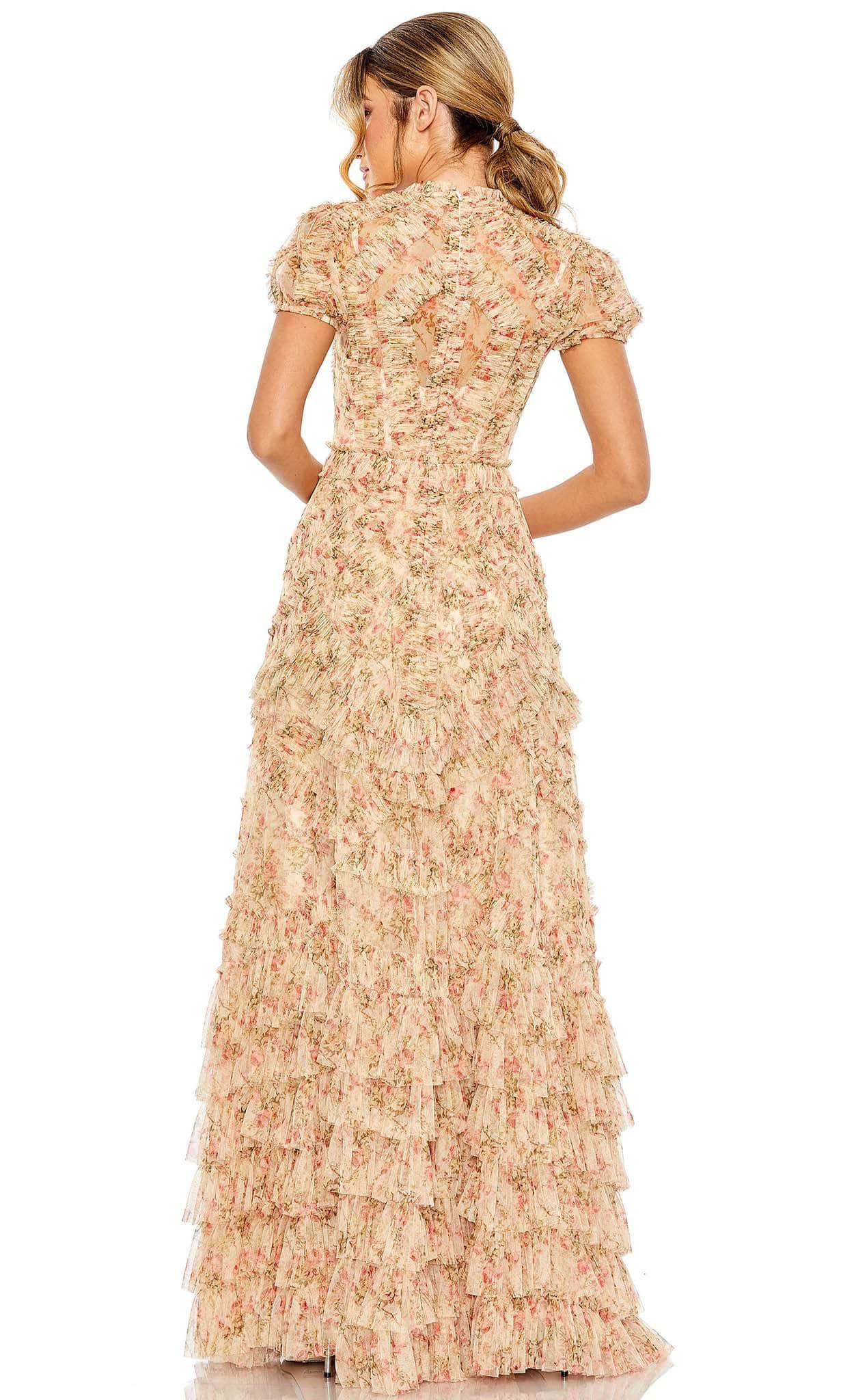 Robes de soirée pour femmes / Robe trapèze à manches courtes et motif floral pour la mère du marié / Robe de bal en magasin 