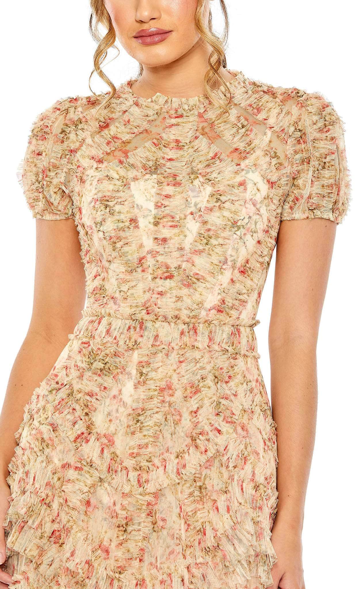 Robes de soirée pour femmes / Robe trapèze à manches courtes et motif floral pour la mère du marié / Robe de bal en magasin 