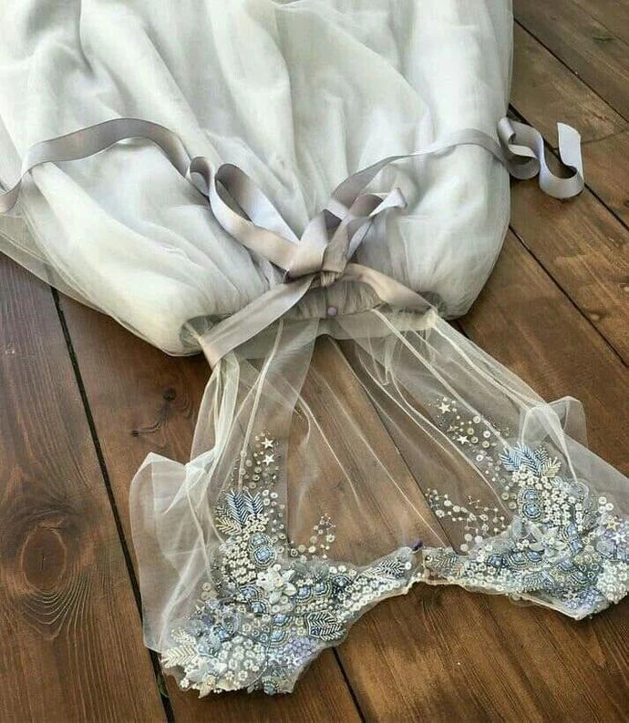 Formal Women's Dresses Blue Elegant Cute A-line Long Prom Dress Backless Beaded Formal Evening Gown
