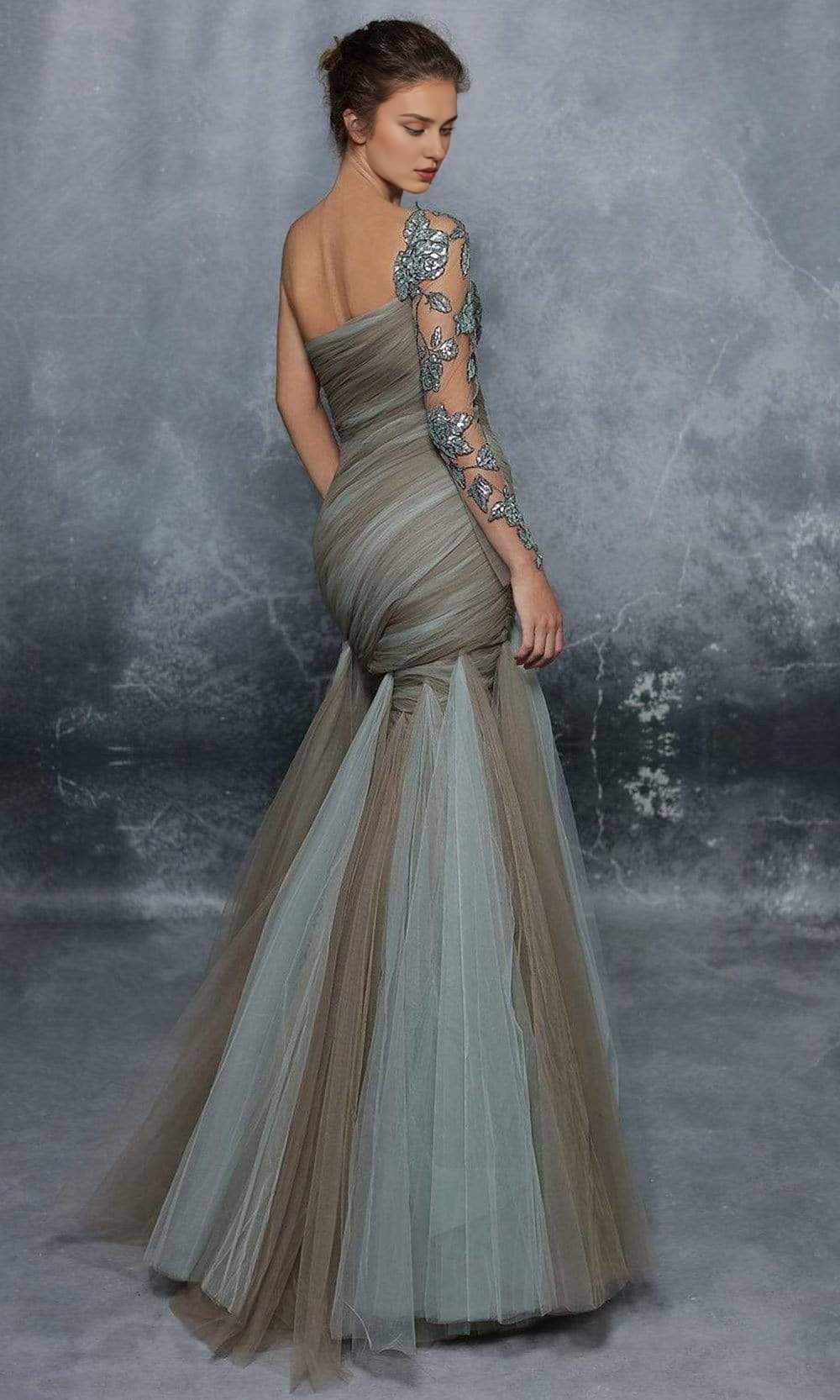 Formal Women's Dresses Handmade Asymmetrical Trumpet Hem Evening Dress Applique Prom Dress Formal Dresses Prom Dresses Stores