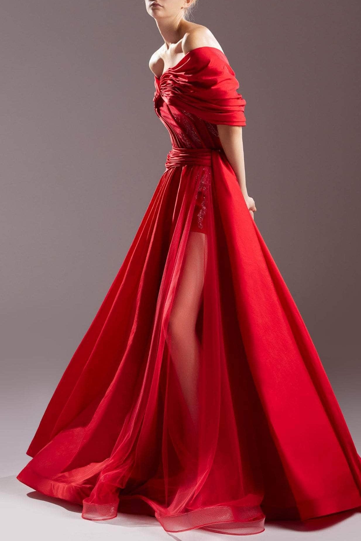 Robes de soirée pour femmes, faites à la main, drapées, détaillées, épaules dénudées, robe de bal trapèze, longueur au sol, magasins 