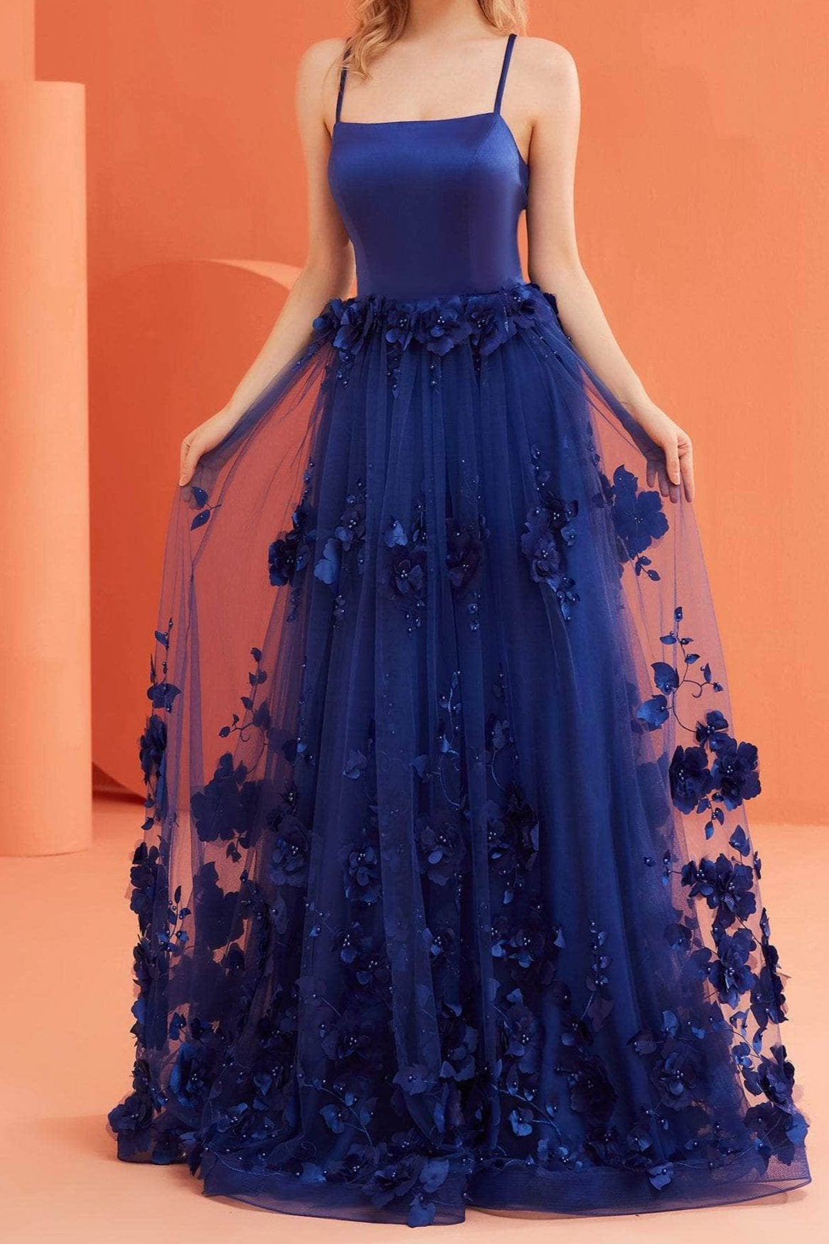 Robes de soirée pour femmes, jupe à fleurs brodées à la main, robe trapèze, robe de bal sans manches, longueur au sol, magasins 