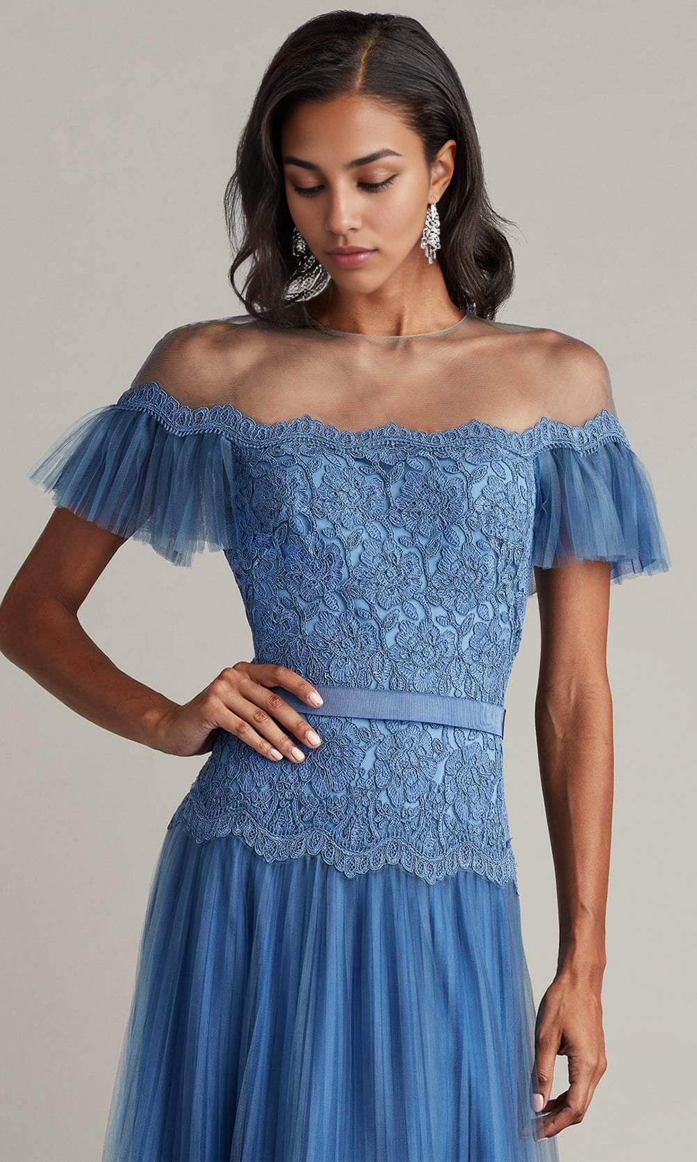 Robes de soirée pour femmes, faites à la main, manches flottantes, robe trapèze, épaules dénudées, avec appliques, robe de bal, robes de soirée, magasins de robes de bal 