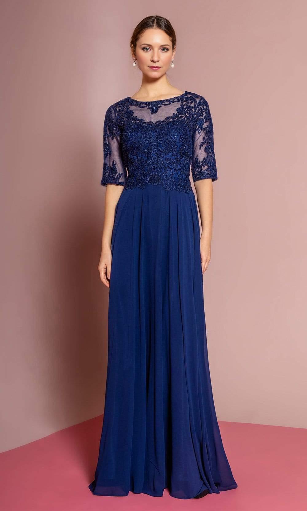 Formal Women's Dresses Handmade Half Sleeve Embroidered Illusion Lace Gown A-line Prom Dress Mother of the Bride Dress Prom Dresses Stores