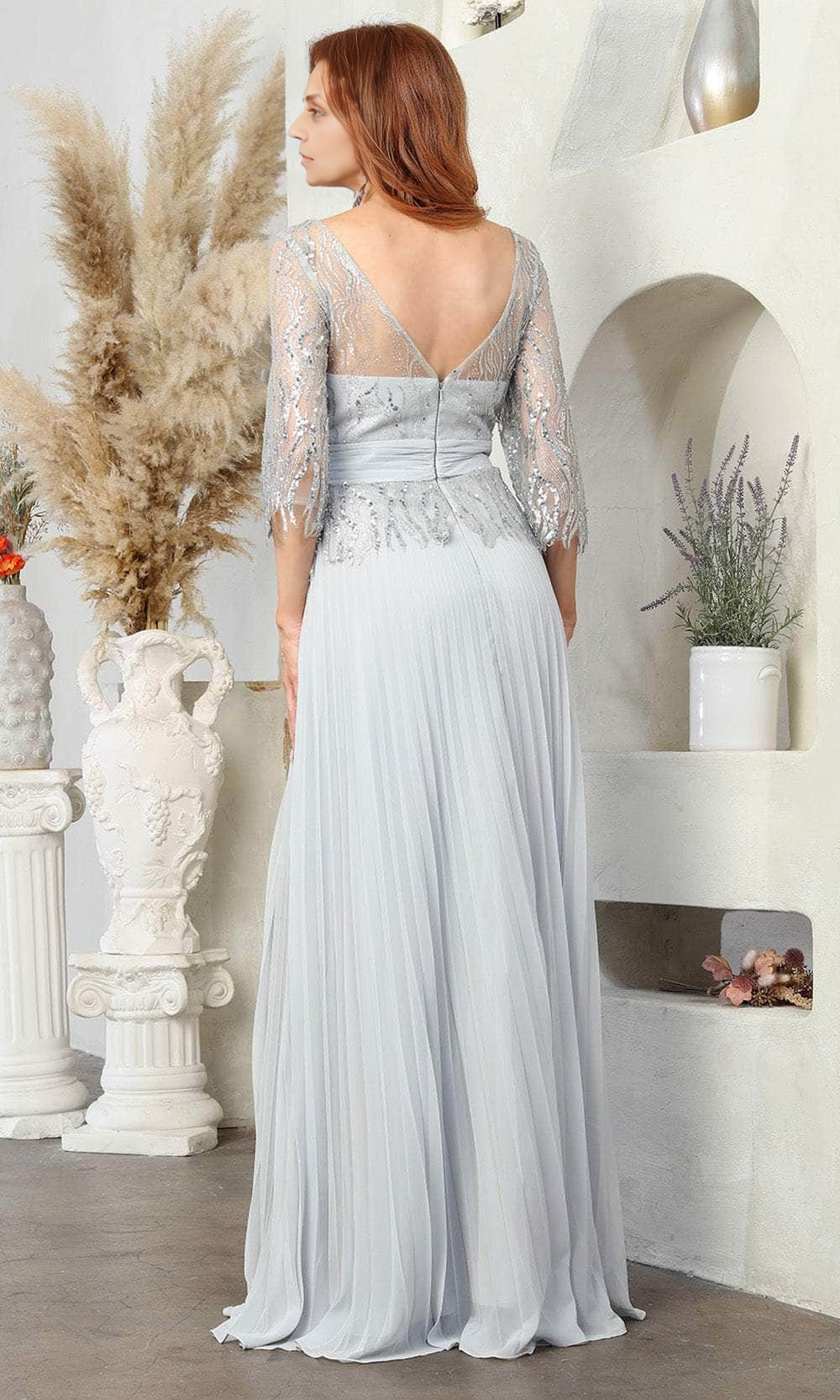 Formal Women's Dresses Handmade Quarter Sleeve Lace Applique Evening Dress Mother of the Bride Dress Formal Dresses Prom Dresses Stores