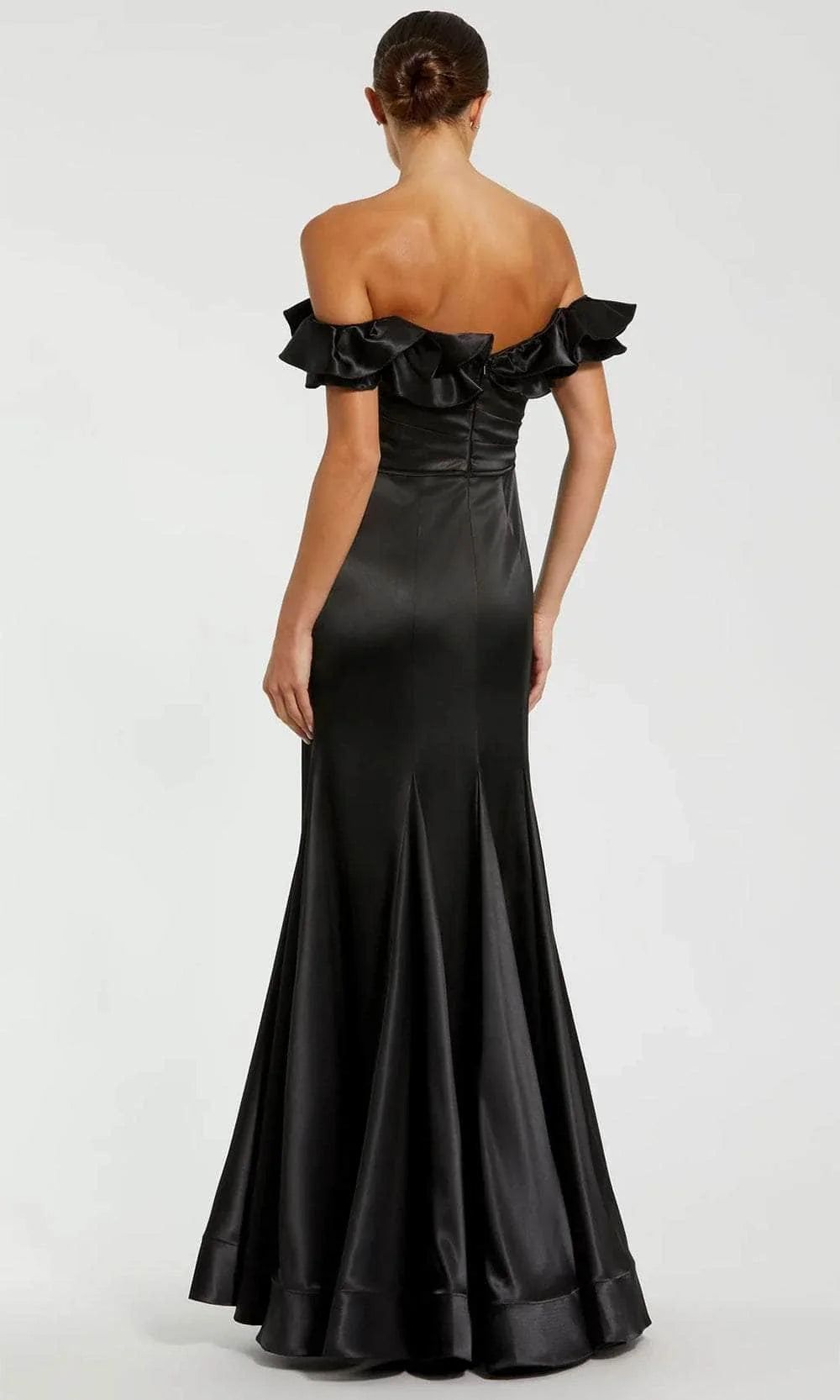 Formal Women's Dresses Handmade Ruffle Trimmed Off Shoulder Prom Dress Floor Length Formal Dresses Prom Dresses Stores