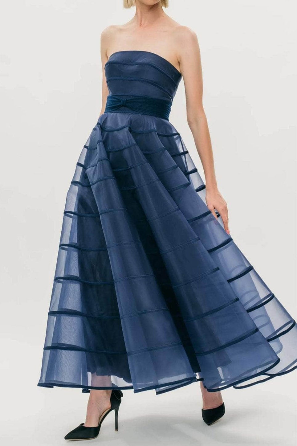 Formal Women's Dresses Handmade Strapless A-Line Prom Gown Sleeveless Ankle Length Prom Dresses Stores