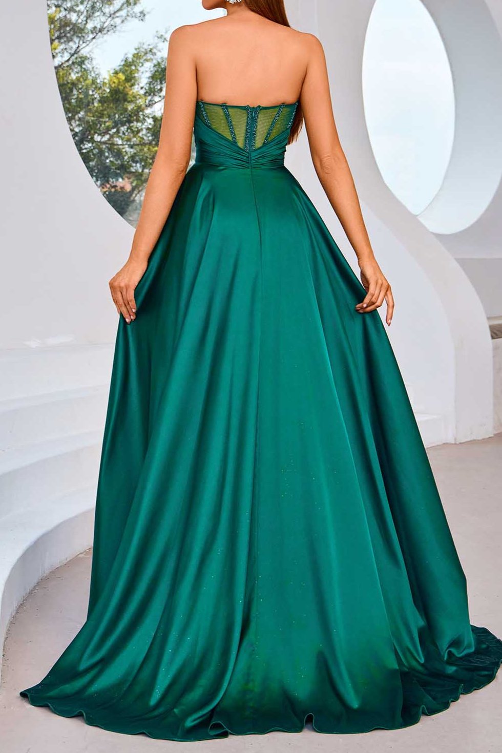 Formal Women's Dresses Handmade Sweetheart Pleated A-Line Evening Dress Sleeveless Prom Gown A-line Floor Length Prom Dresses Stores