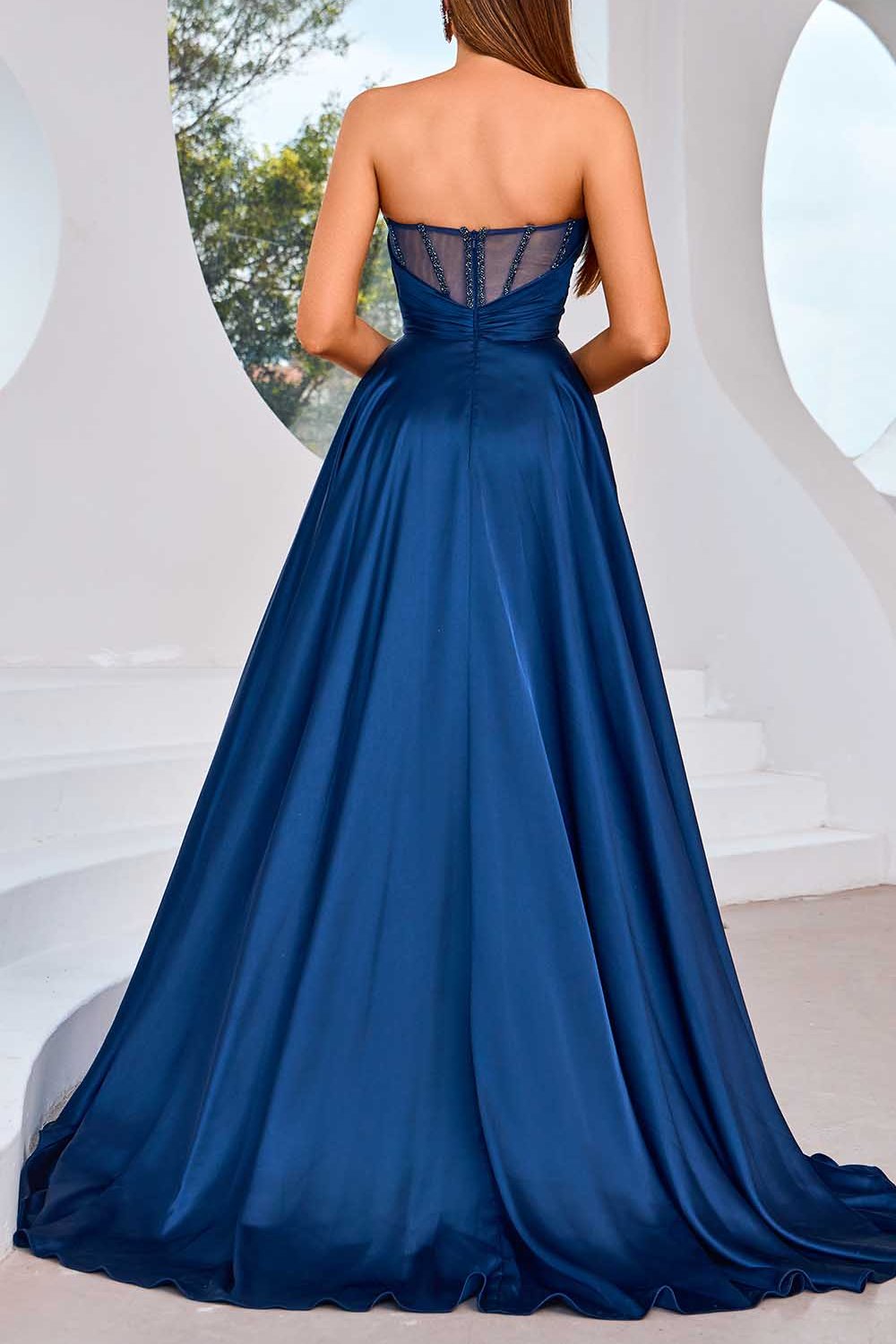 Robes de soirée trapèze plissées faites à la main pour femmes, robe de bal sans manches, longueur au sol, robes de bal trapèze, magasins 