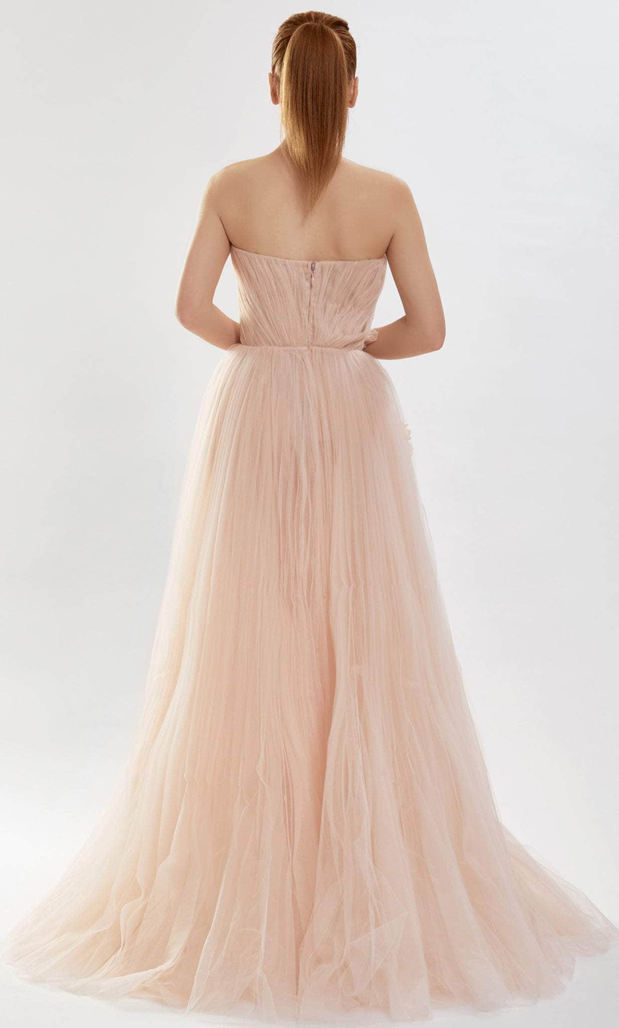 Formal Women's Dresses Handmade Three Dimensional Floral Strapless Gown Floor Length Sleeveles Prom Dress With Hight Slit Evening Dress Prom Dresses Stores