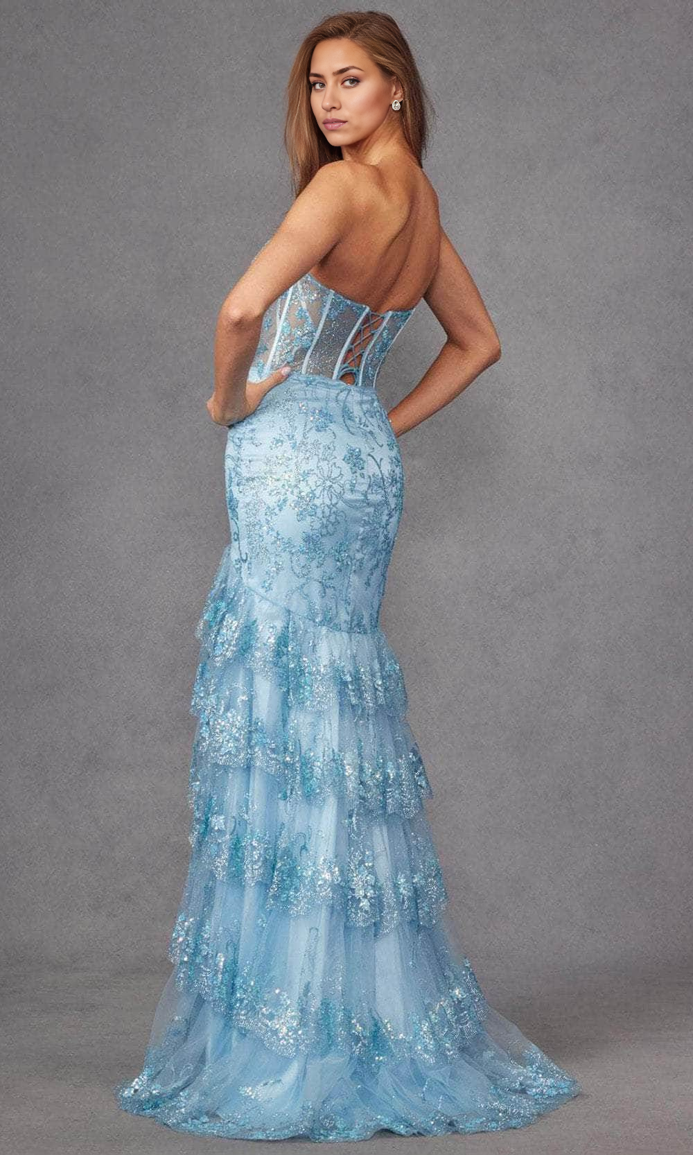 Formal Women's Dresses Mermaid/Princess Bead Embellished Corset Bodice Prom Gown Floor Length With Slit Prom Dress Prom Dress Shops