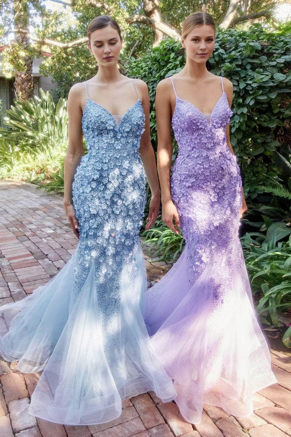 Formal Women's Dresses Mermaid/Princess  Floral Appliqued Lace-Up Prom Gown Spaghetti Straps Sleeveless Backless Floor Length Gown Prom Dress Prom Dress Shops