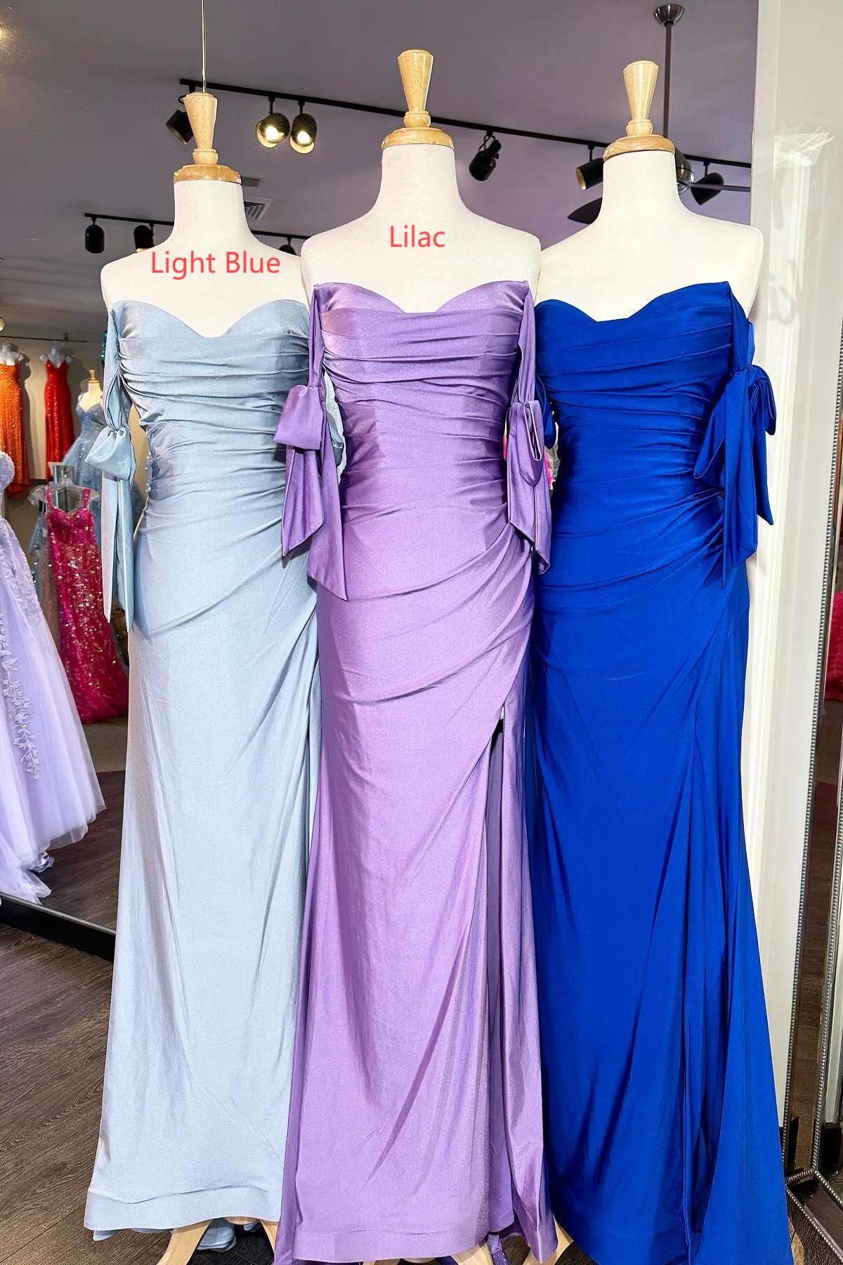 Formal Women's Dresses Off the Shoulder Lemon Green Ruched Mermaid Long Formal Dress With Slit Prom Dress Prom Dress In Store