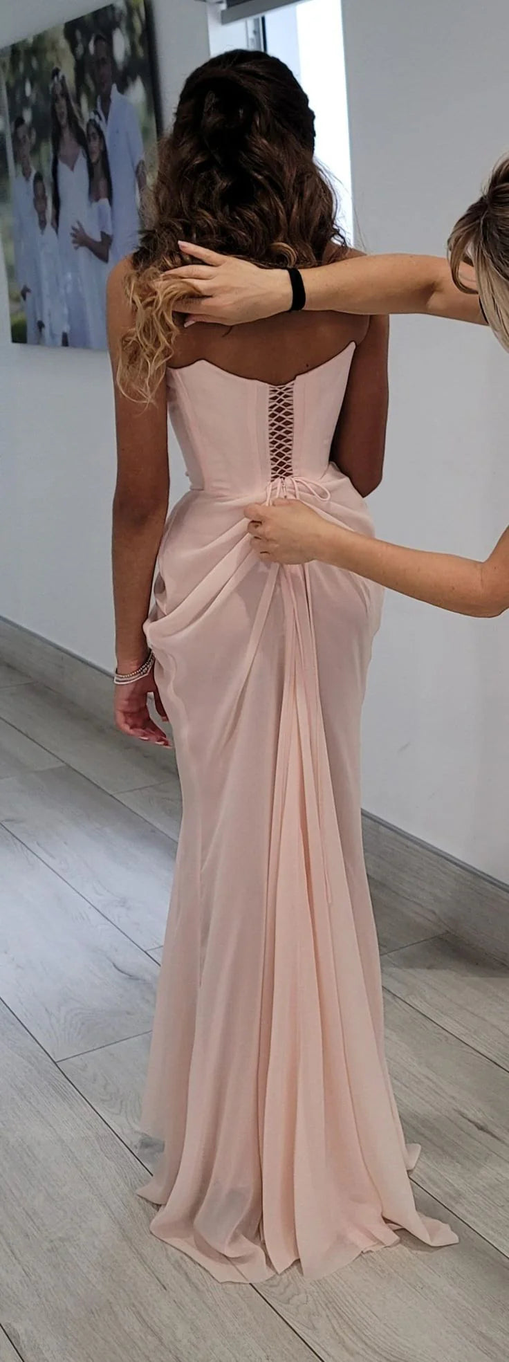 Vestidos formales para mujer, vestido de noche elegante de encaje con cuentas estilo vintage rosa, corte A 