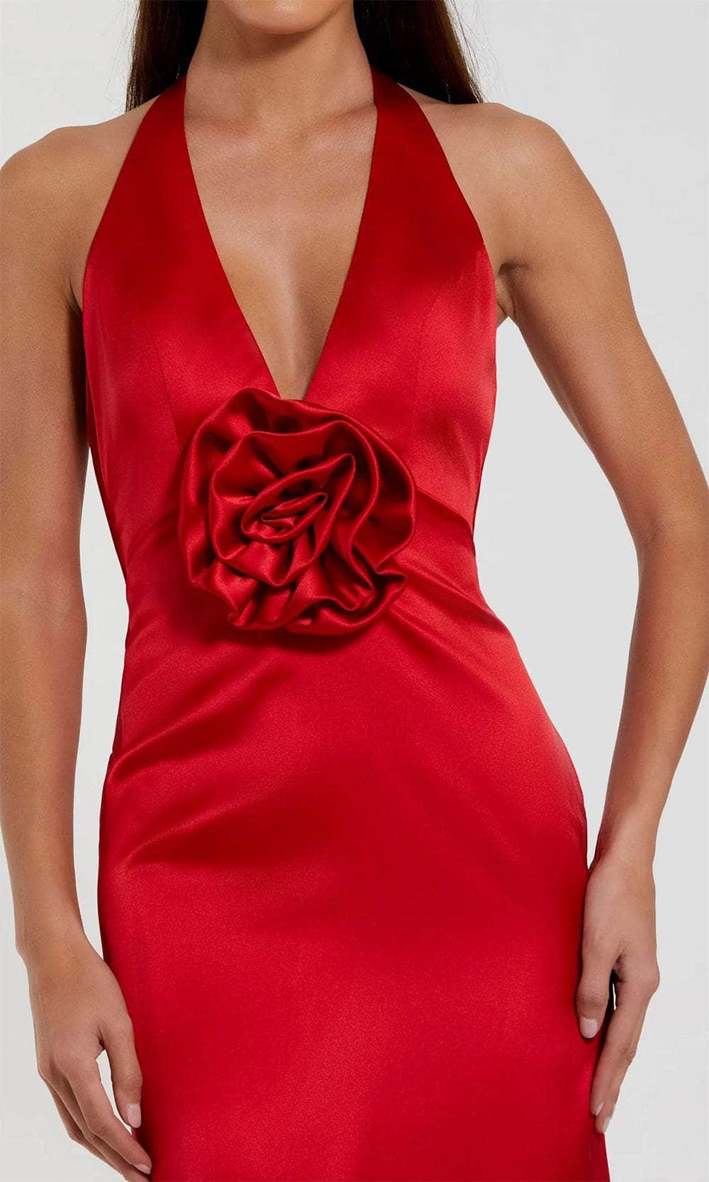 Formal Women's Dresses/ Plunging V-Neck Halter 3D Flower Backless Sleeveless Sheath Evening Dress Prom Dress/ Dress For Formal