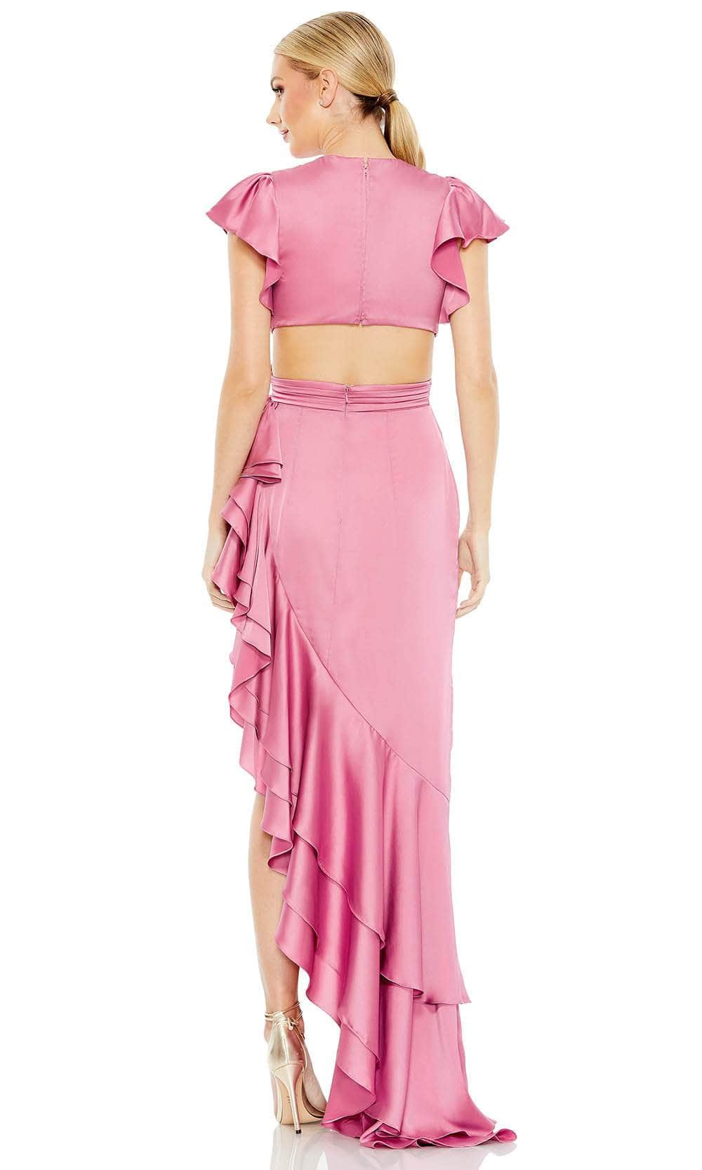 Formal Women's Dresses/ Short Sleeves Low V-Neck High-Low Ruffled Formal Evening Dress Prom Dress/ Dress For Formal