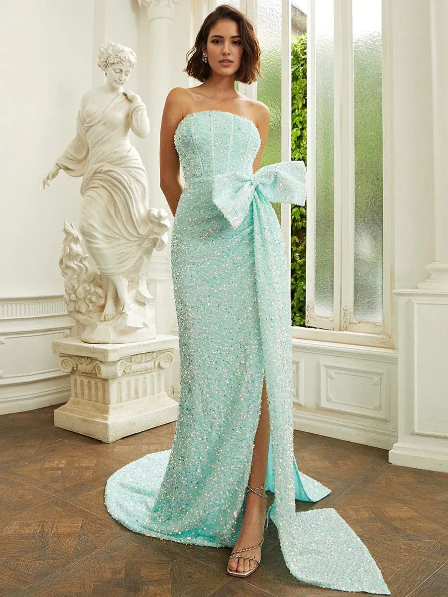 Formal Women's Dresses Vintage Fairy Corset Dress Backless Sage Green Sequins Mermaid Prom Dress / Prom Dress Shop