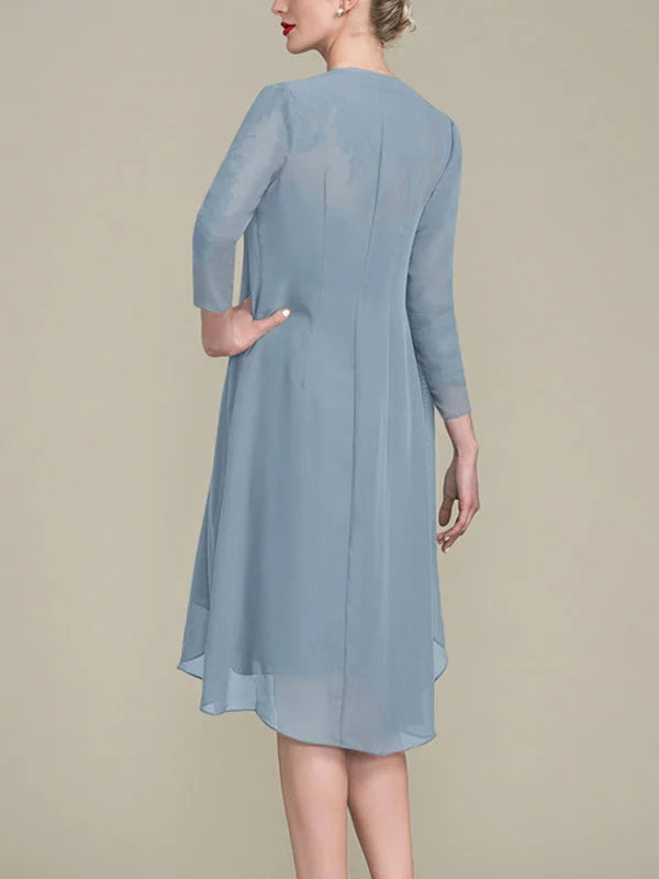 Formal Women's Dresses Waist Chiffon Simple Temperament Bridal Mother Dress Free Custom Size Mother of the Bride Dress