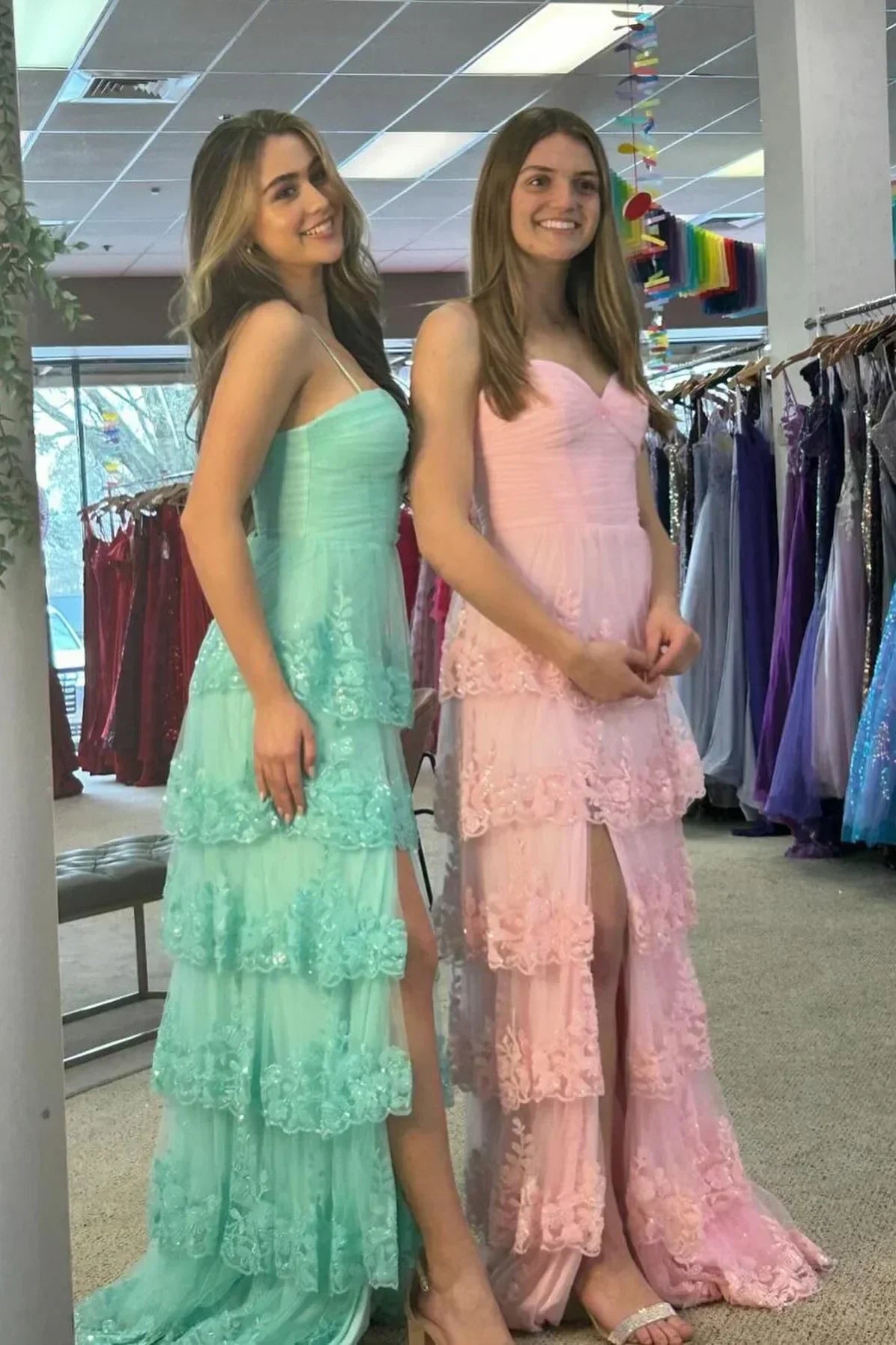 Formal Wear Dresses/Charming A Line Sweetheart Pink Lace Appliques Prom Dresses/Prom Dress Shop
