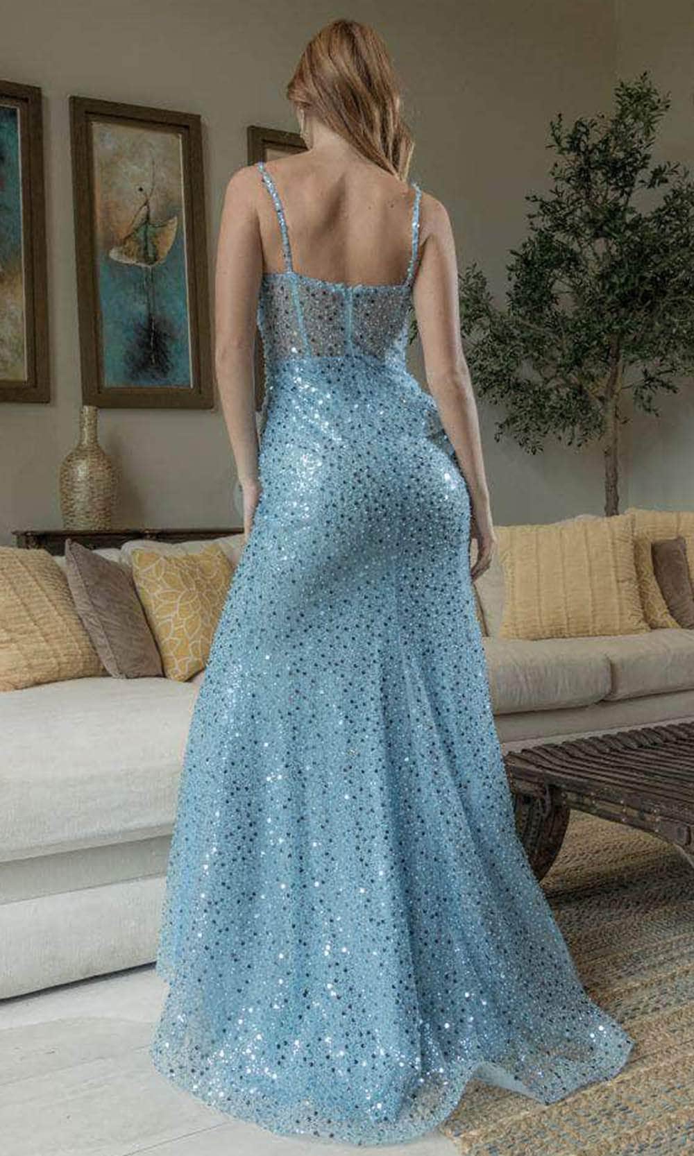 Formal Women's Dresses Mermaid/Princess Sequined Corset Bodice Prom Gown Off Shoulder Floor Length Backless With Hight Slit Prom Dress Prom Dress Shops