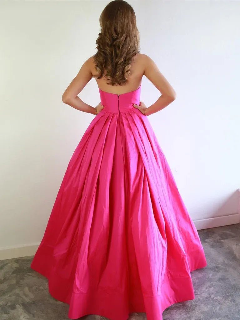 Glamorous Ball Gown Strapless Bow Detail Satin Maxi Prom Dress