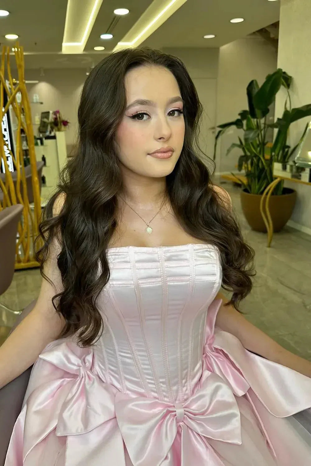Glamorous Strapless Corset Tulle Mini Dress with Bow