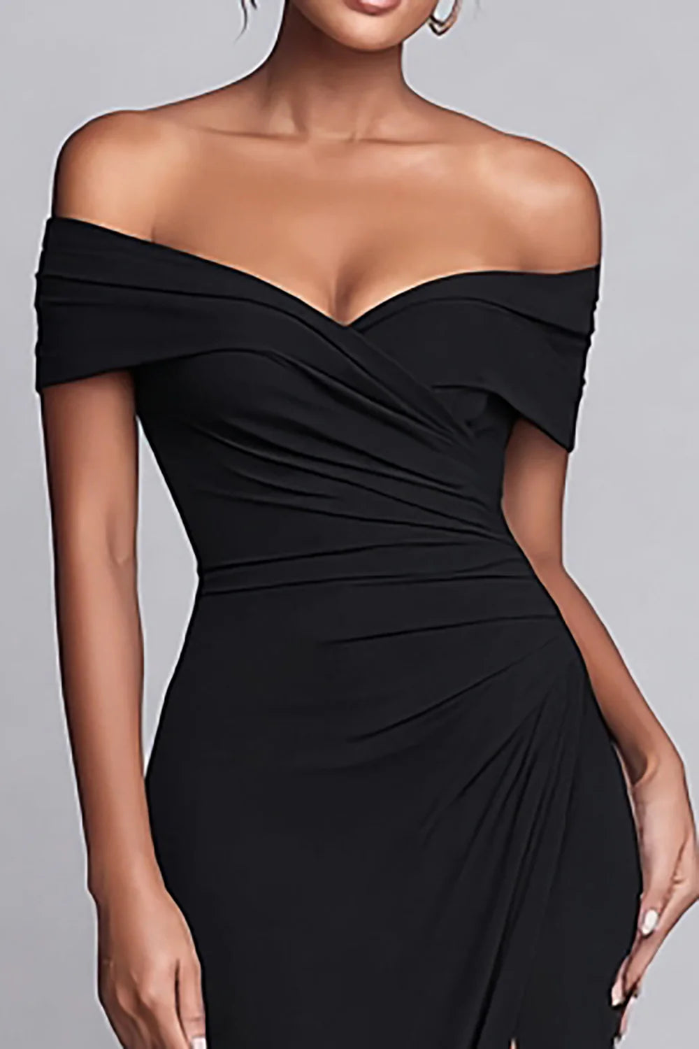 Glamorous Mermaid/Trumpet Off the Shoulder Sleeveless Slit Floor-Length Prom Dress