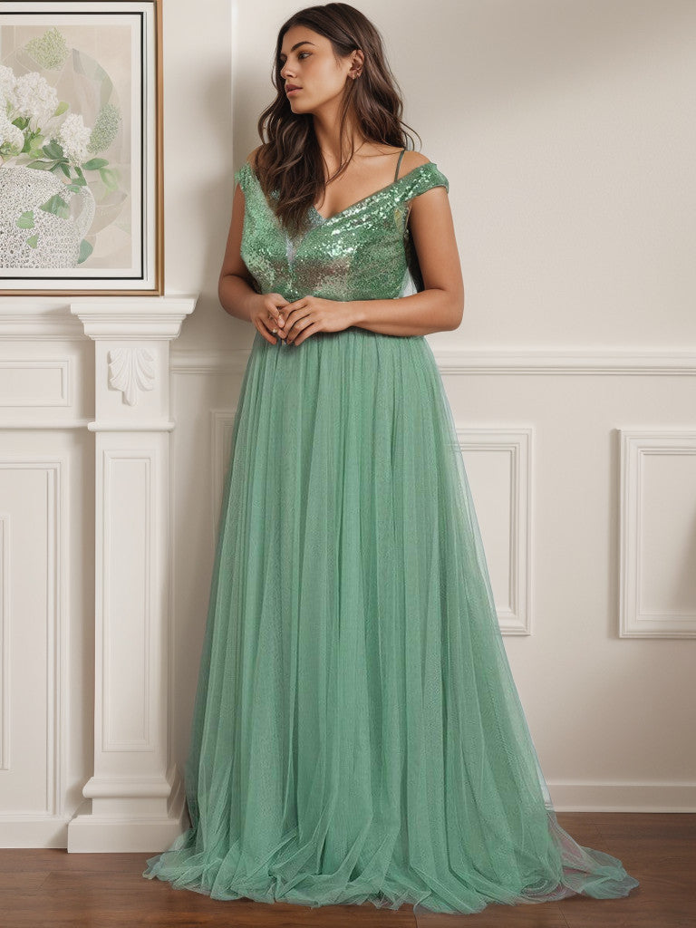 Weitese Robes Longues à Paillettes de Grande Taille pour Occasions Spéciales