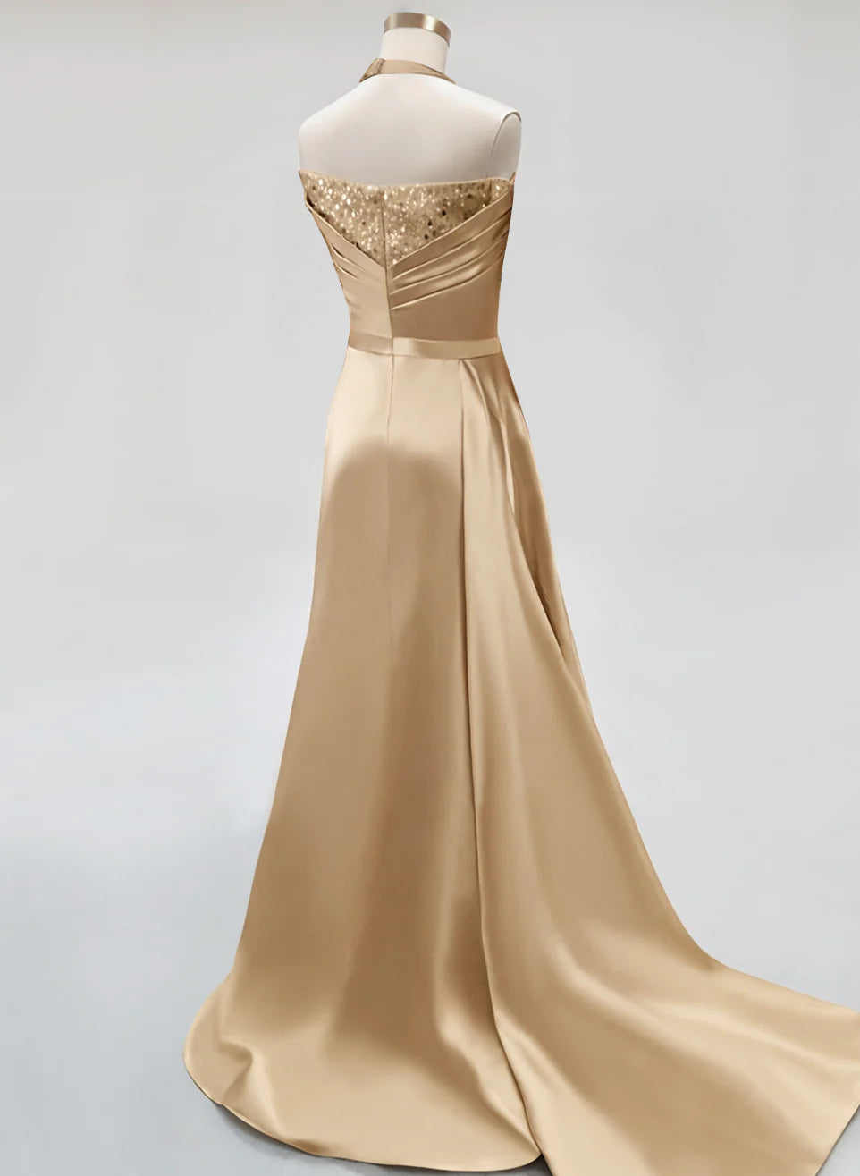 Prom Dresses Stores Trumpet Halter Sweep Train Elegant Sparkly Evening Gown Formal Women's Dresses