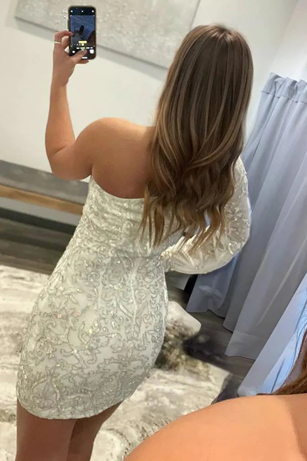 Vestido de fiesta ajustado de un solo hombro con lentejuelas y cuentas azul real de Weitese, vestidos formales, tiendas de vestidos de fiesta 