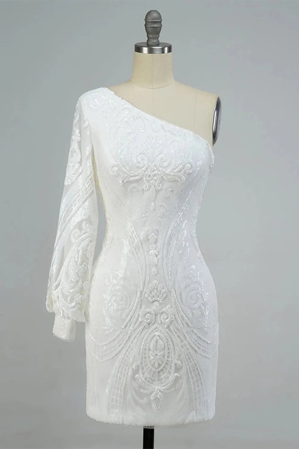 Vestido de fiesta ajustado de un solo hombro con lentejuelas y cuentas rosa intenso de Weitese, vestidos formales, tiendas de vestidos de graduación 