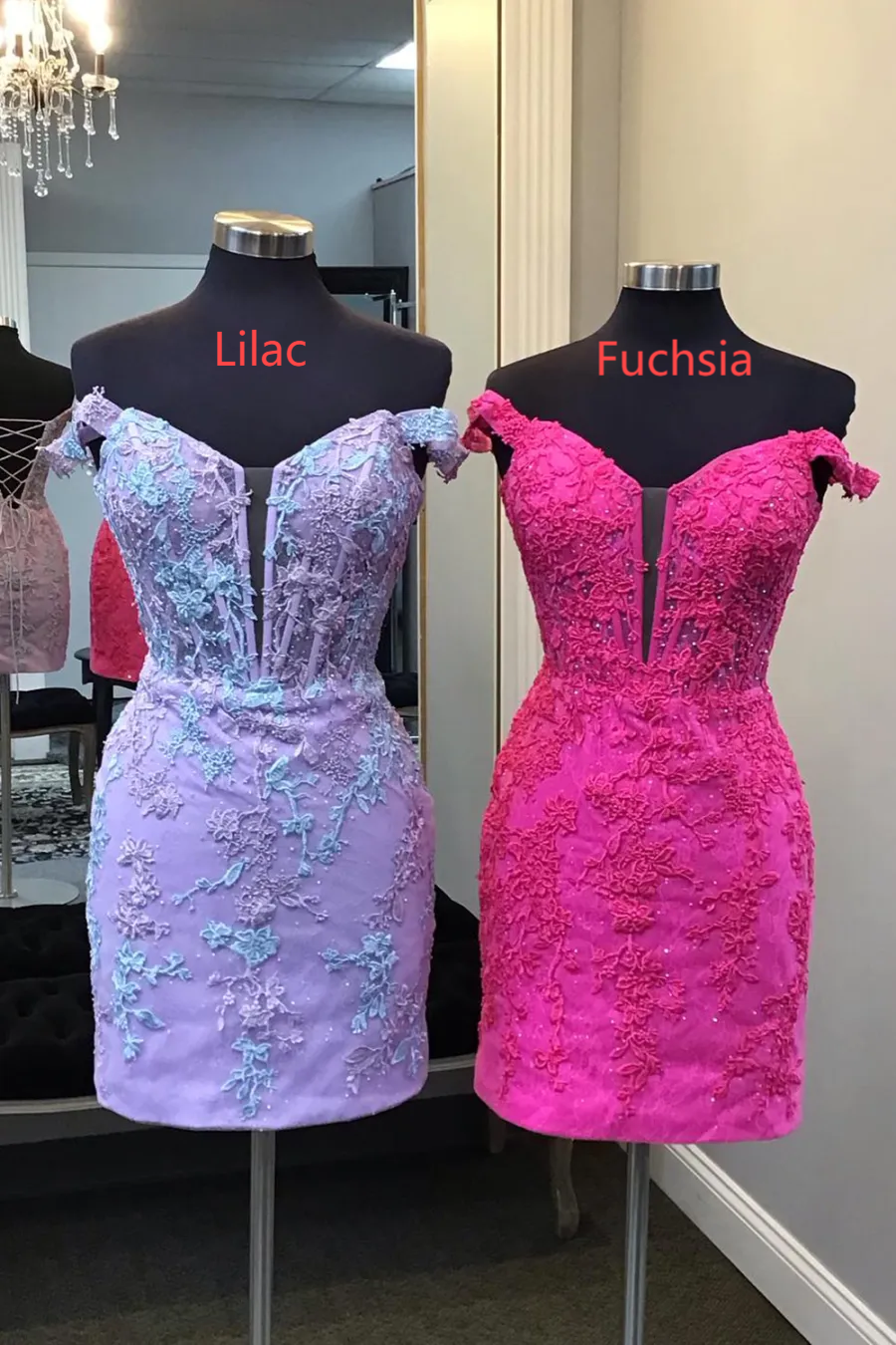 Weitese Fuchsia Off the Shoulder Bodycon Corset Homecoming Dress with Appliques Formal Wear Dresses Prom Dress Stores