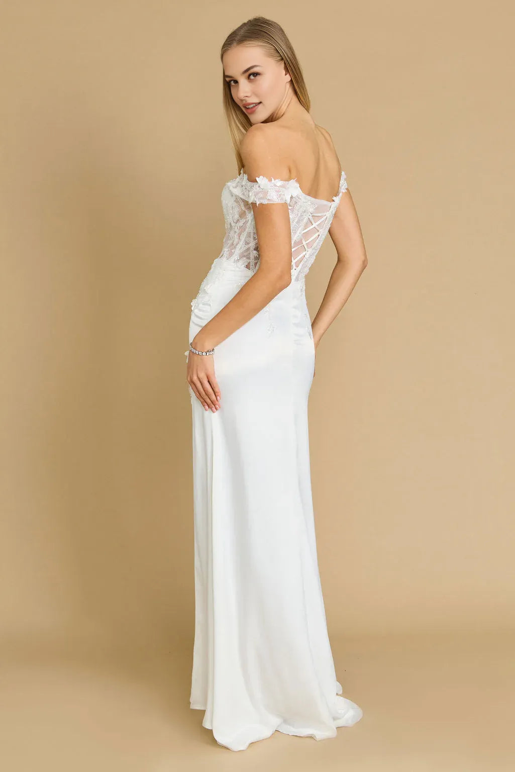 Weitese Dress Fitted Corset Off the Shoulder Formal Prom Dress Emerald Sheath/Column Side Slit Evening Dress