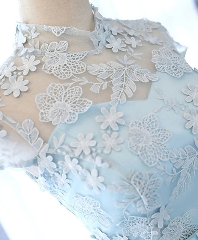 Robe de soirée en tulle et dentelle avec appliques 