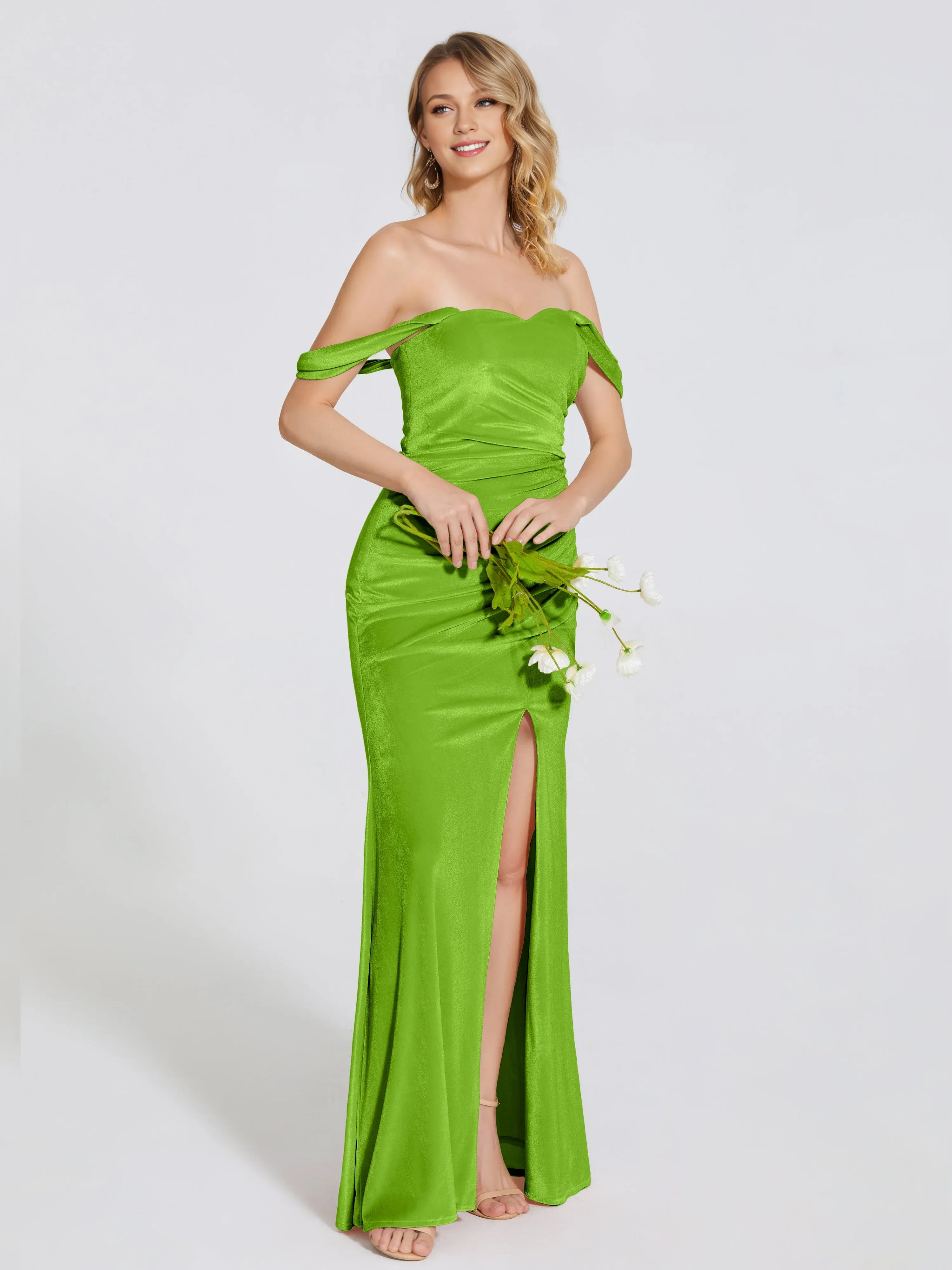 Charming Trumpet Off Shoulder Sleeveless Backless Floor-Length Prom Dress