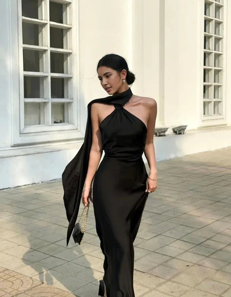 Weitese Formal Wear Dresses Elegant Black Halter Backless Long Evening Dress Prom Dresses Shops Formal Women's Dresses