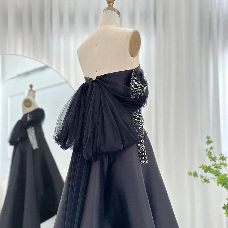 Weitese Formal Women's Dresses Black Dreamy Crystal Luxury Evening Dresses Long Sleeve Party Prom Dress Prom Dresses Stores