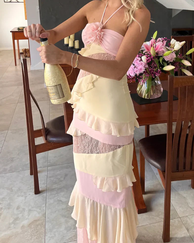 Tiendas de vestidos de fiesta Weitese, precioso vestido largo de sirena con encaje y cuello halter, vestido de fiesta para cumpleaños, vestidos formales 